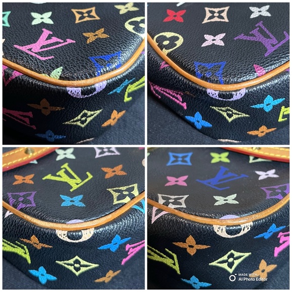 ✨Louis Vuitton✨ Vintage Limited Edition LV Murakami Sologne Saddle Bag Black EUC - Picture 7 of 16